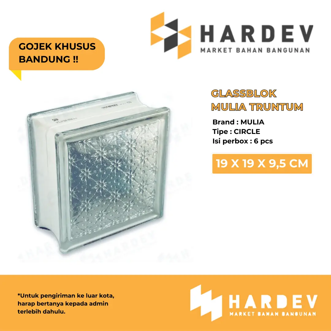 Glassblok Mulia TRUNTUM Glassblock Glass Block Mulia PER DUS