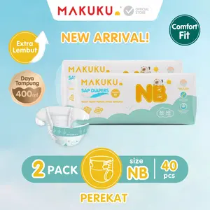 [2 PACK] MAKUKU SAP Diapers Comfort Fit NB40 Jumbo Pack