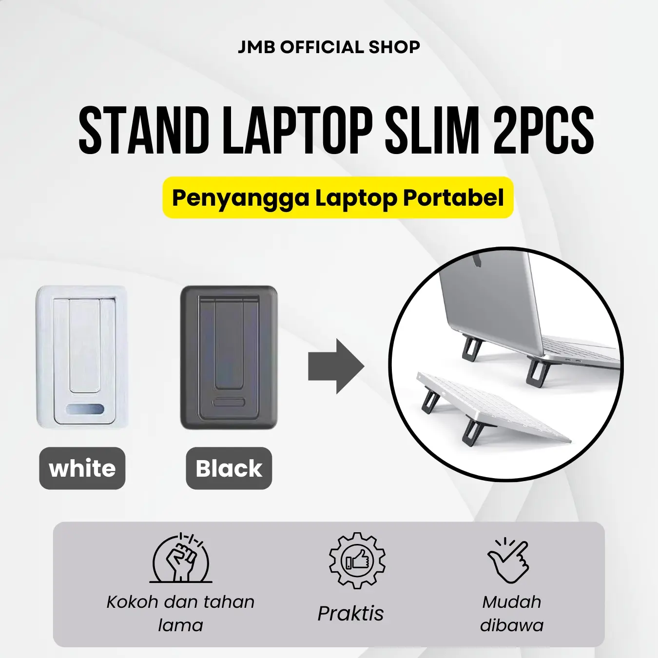 (JMB) 2PCS Invisible Portable Tablet Laptop Stand Cooling Folding Computer Stand Increase Bracket