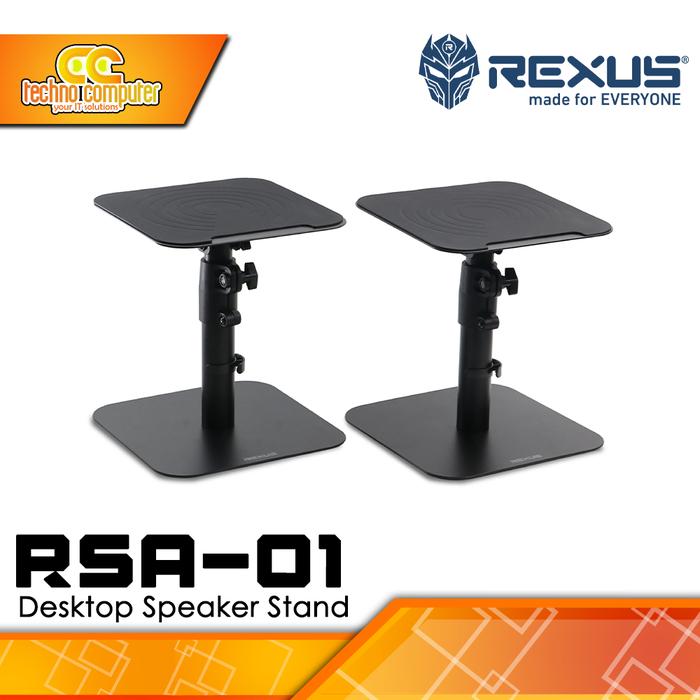Gambar Rexus Desktop Speaker Stand RSA-01 / Tilt Mechanism & Anti Slip Pad dari Techno Computer Bali Kota Denpasar Tokopedia
