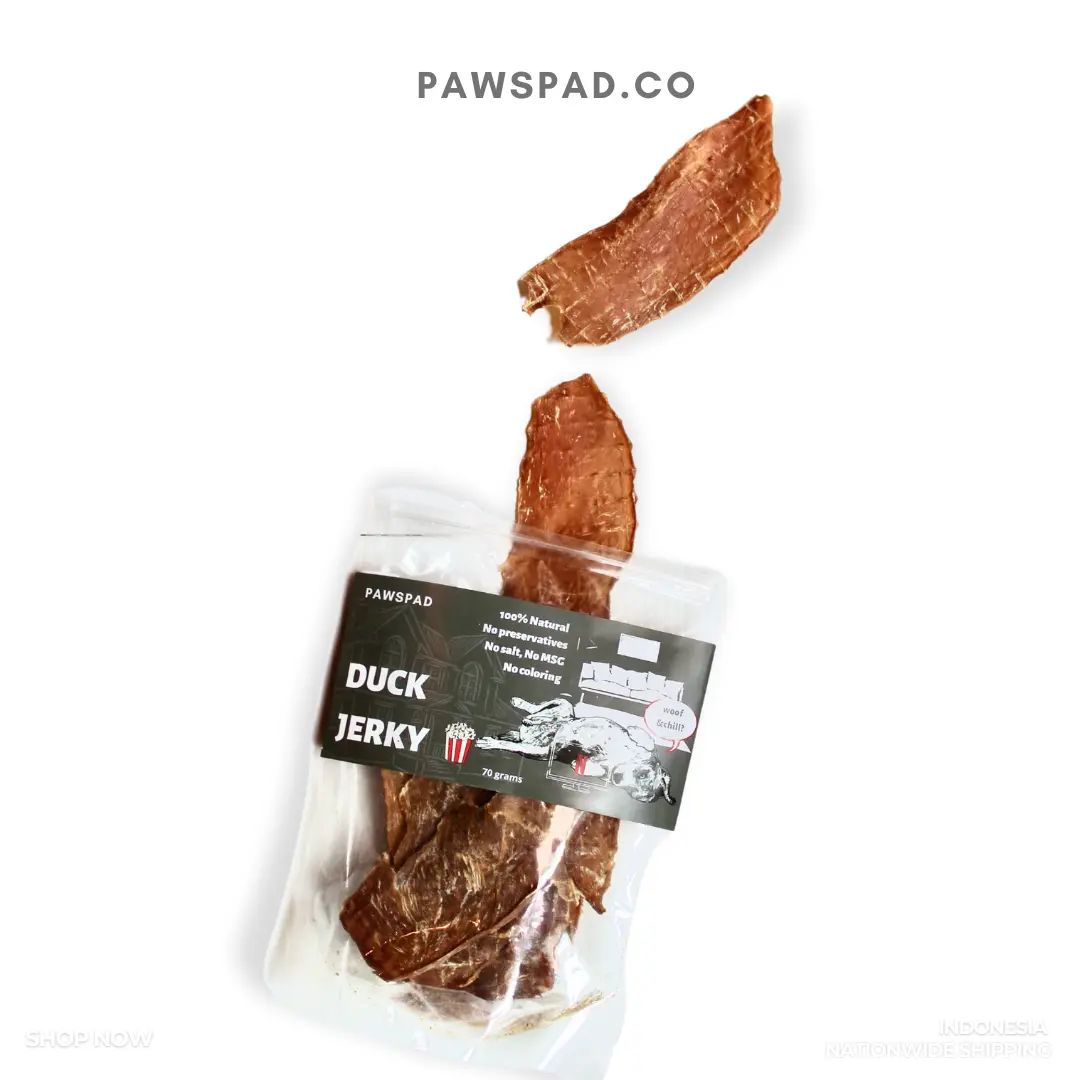 PAWSPAD DUCK JERKY - AIR DRIED SNACK ANJING//50 DAN 70 GRAM
