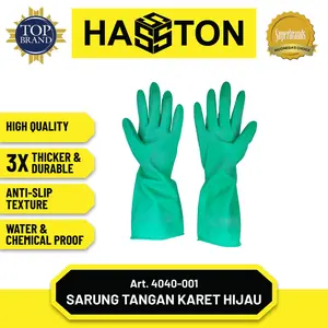 Hasston Sarung Tangan Karet Hijau / Rubber Gloves   Cleaning   (4040-001)