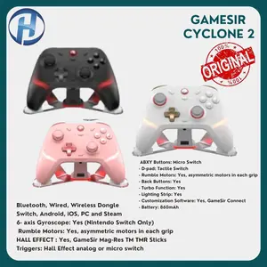 GameSir Cyclone 2 Wireless Gamepad Controller Joystick Hall Effect Stick for Switch Android iOS PC