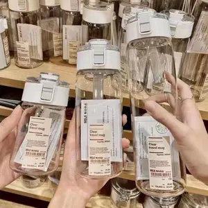 MUJI Botol Air Minum Transparan Water Bottle kemasan Sablon Botol
