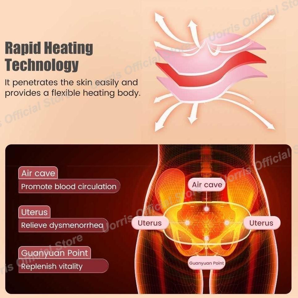 UORRIS Penghangat Perut Pereda Nyeri Haid Bantal Pemanas Elektrik Sabuk Penghangat Perut Alat Pereda Nyeri Haid Heating Pad Kompres Perut Menstruasi bx12 - N9