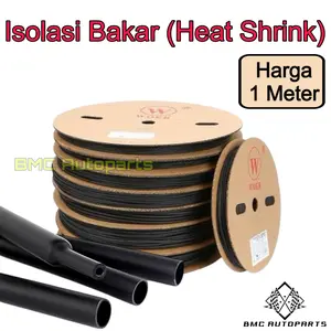 1 Meter - Isolasi Bakar/ Selongsong Kabel Bakar Untuk Kelistrikan Kabel Kendaraan - Heat Shrink Tube 3 4 6 8 10 MM