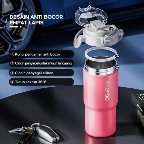 ecentio tumbler Stainless Vacuum 750ml Portable Thermos Tahan panas dan dingin 2