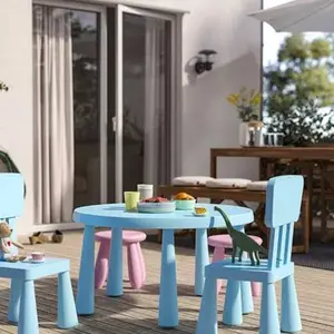 MAMU Meja Anak Bulat Diameter 85cm Biru