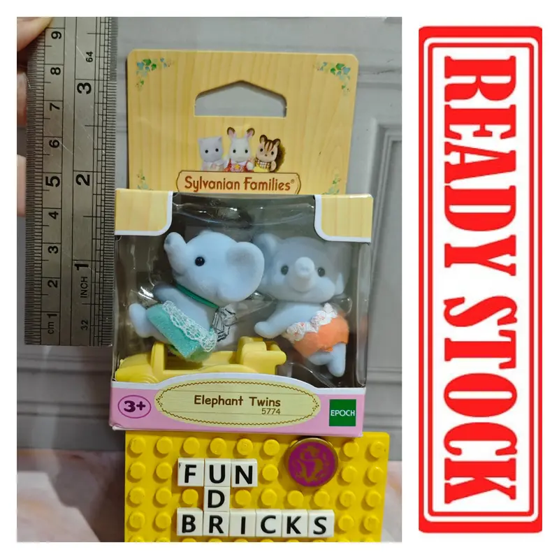 Sylvanian Elephant Twins 5774 Boneka Miniatur 0