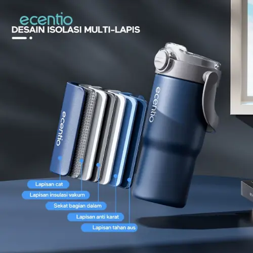 ecentio tumbler Stainless Vacuum 750ml Portable Thermos Tahan panas dan dingin 1