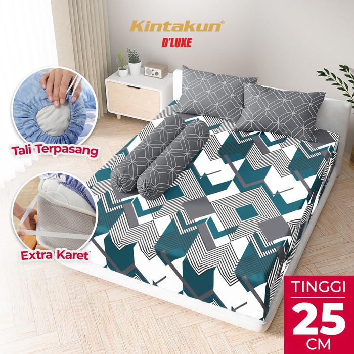Gambar Kintakun Sprei Fitted 160/180/200 DLUXE Zelinda Aesthetic Microtex Tinggi 25 cm B2 Sarung Bantal Guling Karet Tali Murah   Kain  [KAMAR RUMAHKU] - 180 x 200 dari Kamar Rumahku Kota Bandung Tokopedia