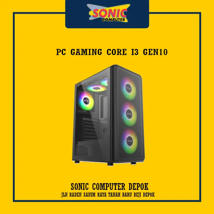 PC GAMING CORE I3 GEN10 RAM DDR4 16GB SSD 256GB VGA RX 580 8GB