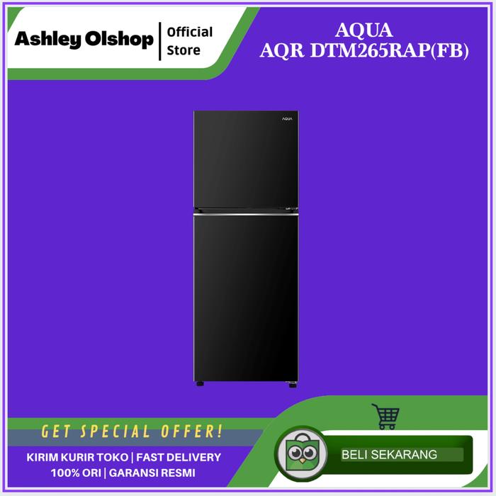 Gambar Kulkas 2 Pintu 205L AQUA AQR-DTM265RAP(FB) 205 Liter AQRDTM265RAP Inverter 33,8W Flash Black dari Ashley Olshop Official Store Kota Administrasi Jakarta Utara Tokopedia