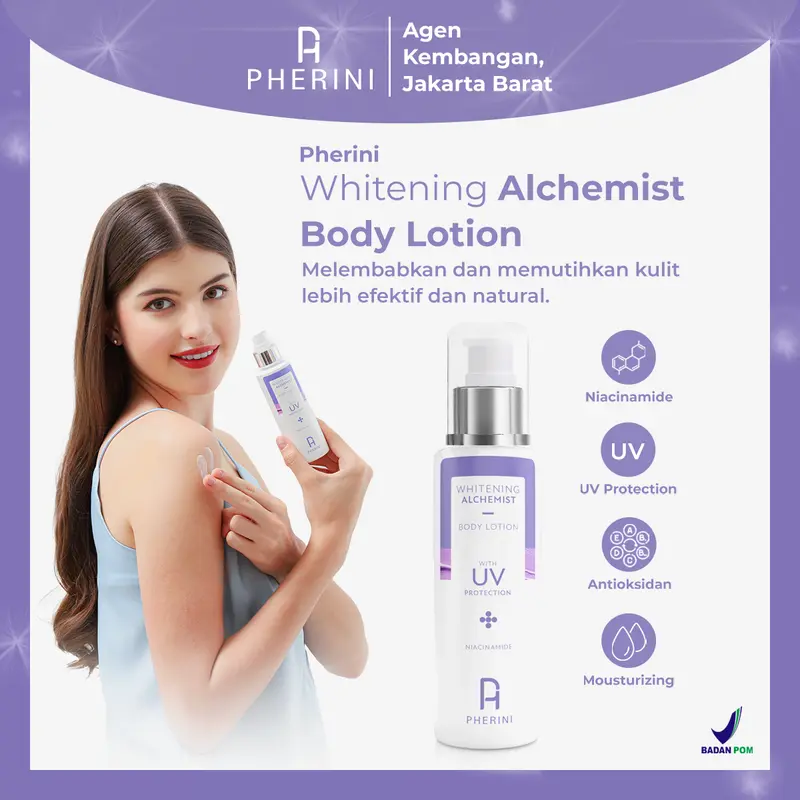 Pherini Whitening Body Lotion Alchemist With UV Protection Niacinamide Memutihkan dan Menghaluskan Setiap Jengkal Kulit 0