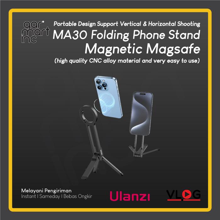 Gambar ULANZI MA30 Carabiner Phone Tripod Dual Magnetic Fast Clip Mounting Portable Foldable Metal Phone Stand for Smartphone HP Magsafe Magnet Holder 360 dari garmart Kota Administrasi Jakarta Barat Tokopedia