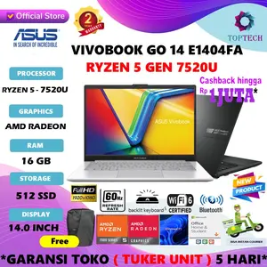 Asus Vivobook GO E1404FA - RYZEN 5 7520 16GB 512GB W11+OHS 14.0FHD