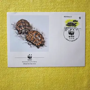 Prangko WWF (World Wide Fund For Nature) TORTUE D'HERMANN. FDC dari MONACO