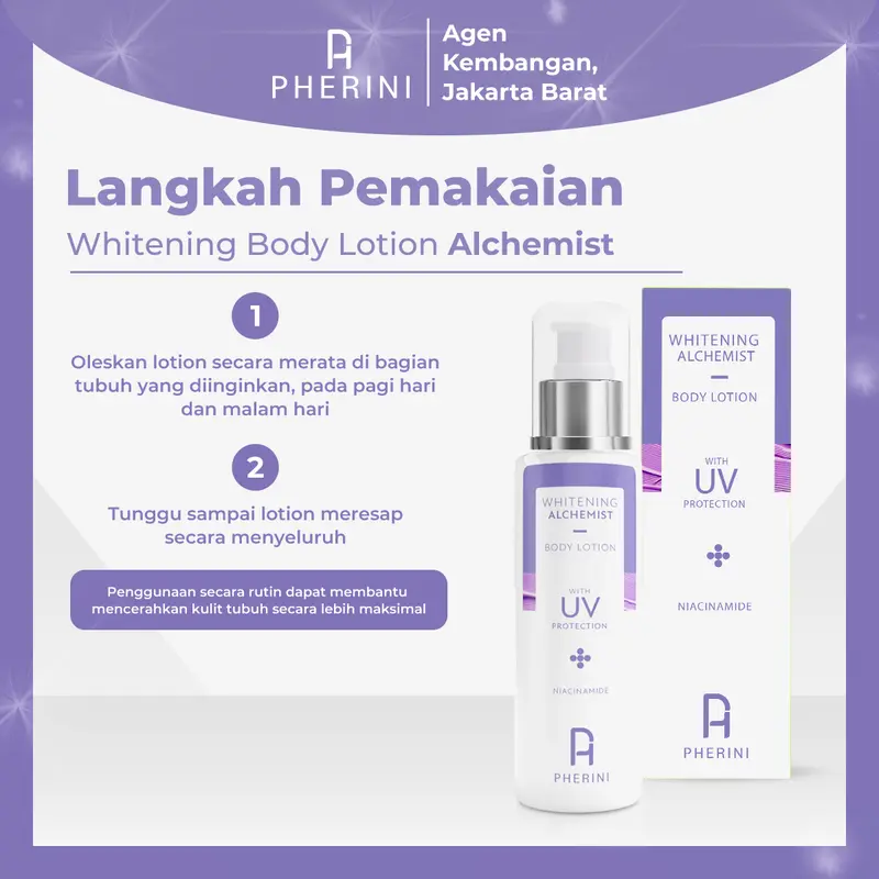 Pherini Whitening Body Lotion Alchemist With UV Protection Niacinamide Memutihkan dan Menghaluskan Setiap Jengkal Kulit 4