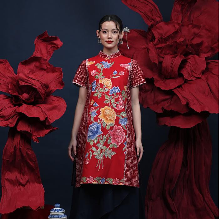 Gambar NONA RARA - Davin Encim CNY D0511, Baju kerja dress batik wanita modern - S dari Nona Rara Batik Kota Administrasi Jakarta Timur Tokopedia