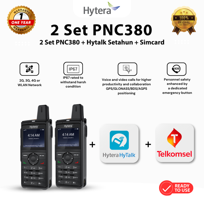 Gambar Hytera 2 Set Poc Radio PNC380 Siap Pakai Include Akun Hytalk & Simcard 1 Tahun dari Hytera Indonesia Kota Administrasi Jakarta Barat Tokopedia