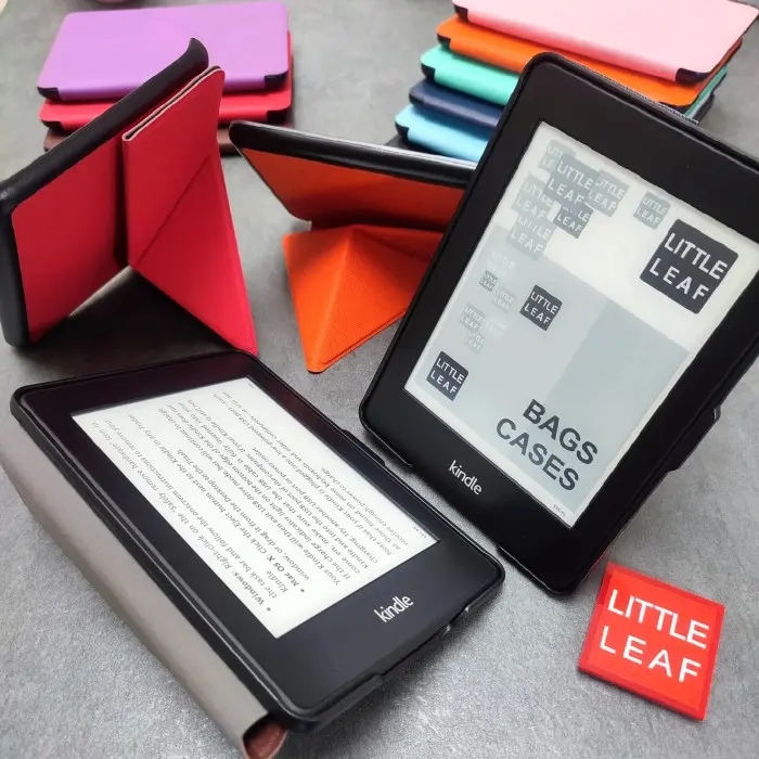 Foldable Smart Case Kindle 2024 Matcha Kindle Paperwhite 12th Generation Origami CoverCasing Little Leaf