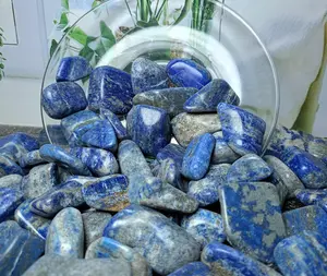 Batu Natural Lapis Lazuli Chip Tumble 2-3 cm paket 100 Gram