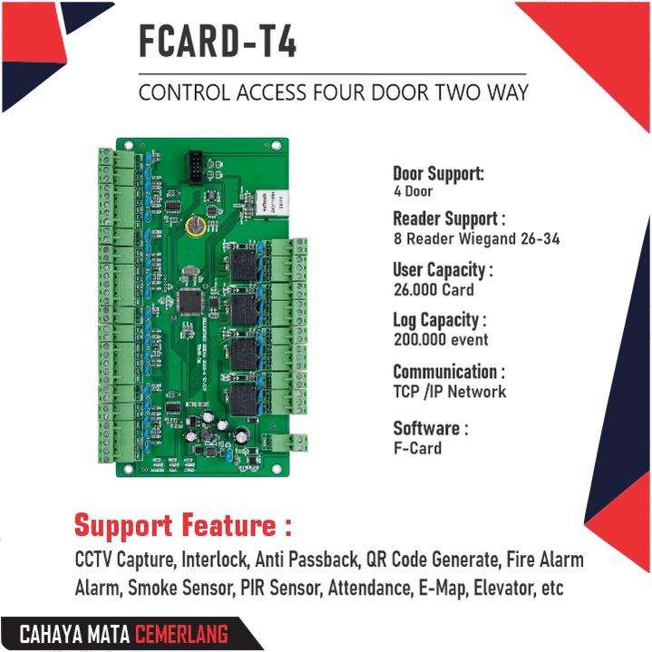 Fcard Access Controller 4 Pintu, Integrasi CCTV, Alarm, Smok - Shop ...
