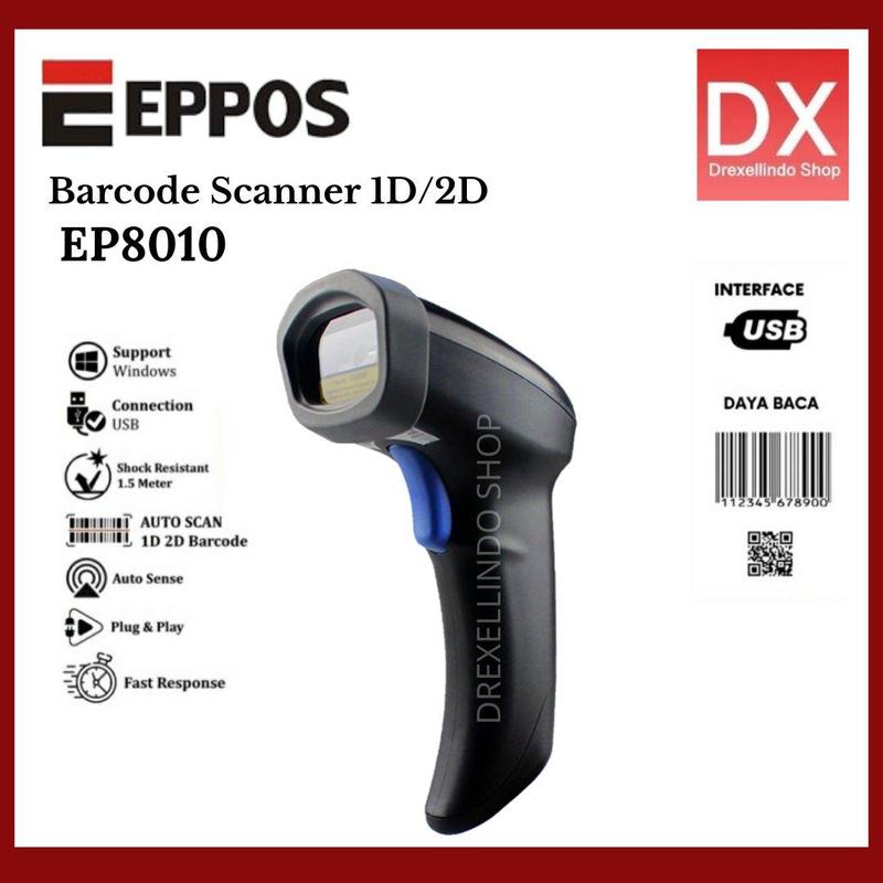 Barcode Scanner Kasir EPPOS 1D/2D EP8010 with stand - Shop | Tokopedia