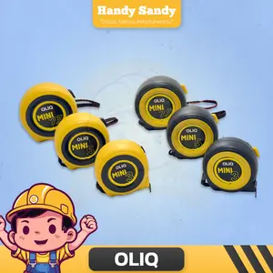 OLIQ Meteran MINI Autostop Matic - Autostop Measuring Tape [Hitam/Kuning]