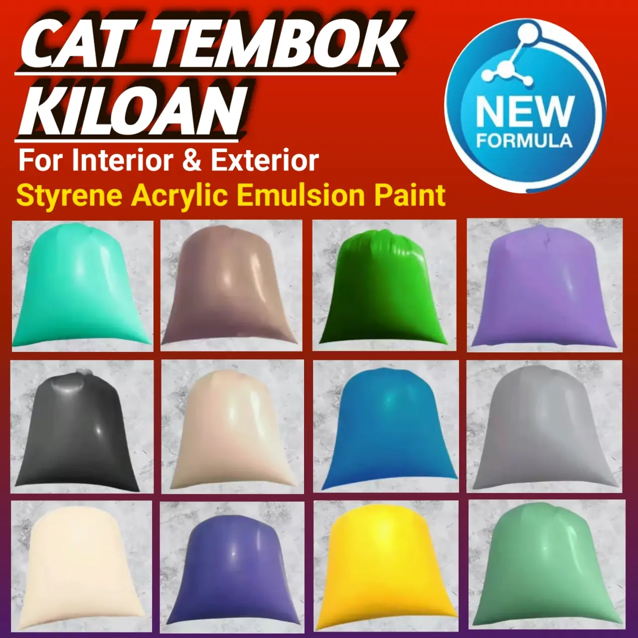 cat tembok kiloan 1kg formula anti luntur