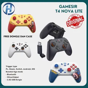 GameSir T4 Nova Lite Wireless Bluetooth Gamepad Controller Joystick Hall Effect Analog Untuk Switch PC Smartphone