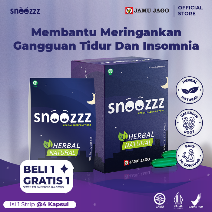 Gambar Snoozzz Herbal Sleep Support Membantu Mengatasi Insomnia isi 1 Strip dari Jamu Jago Kab. Semarang Tokopedia