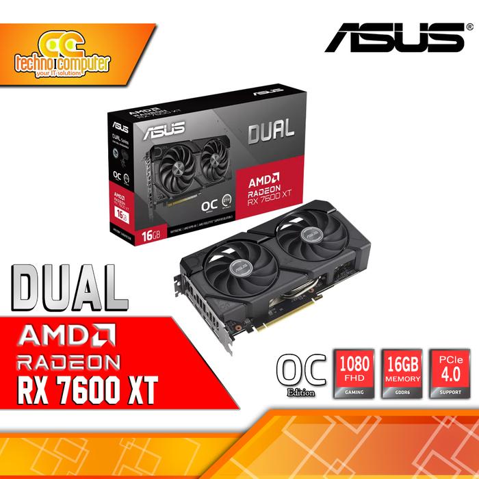 Gambar ASUS DUAL AMD Radeon RX 7600 XT OC 16GB GDDR6 dari Techno Computer Bali Kota Denpasar Tokopedia