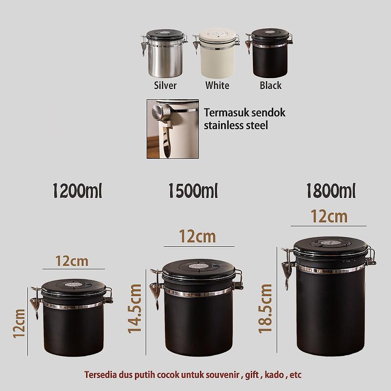 Toples 1 Set Lengkap Toples Aesthetic Toples Kopi Gula Teh Coffe Canister Storage Tempat Bumbu Dapur Toples Kedap Udara Kofi