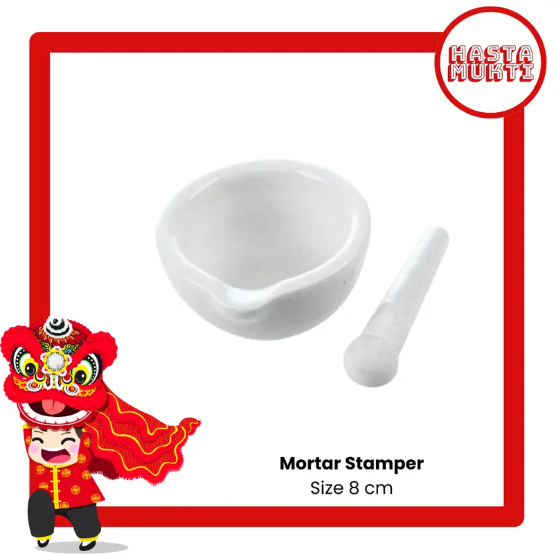 Mortir + Stamper 8cm / Mortal Penumbuk Obat Diameter 8cm 3