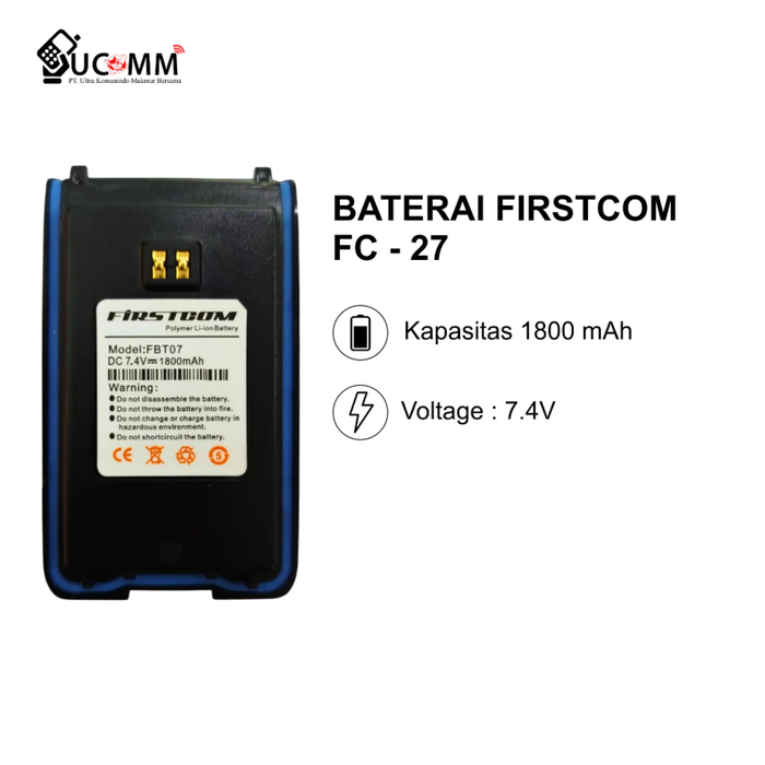 Gambar Baterai Firstcom FC 27 Weierwei 700WP Voxter W58 Battery Kapasitas 1800 mAh dari Ucomm.ID Store Kota Surabaya Tokopedia