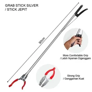 Tongkat Penjepit Panjang Sampah | Rubbish Clamp | Alat Penangkap Ular Silver Stainless
