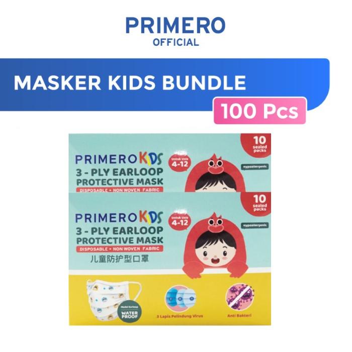 Gambar Buy 1 Get 1 PRIMERO Kids Masker 3ply dari PRIMERO STORE OFFICIAL Kota Tangerang Tokopedia