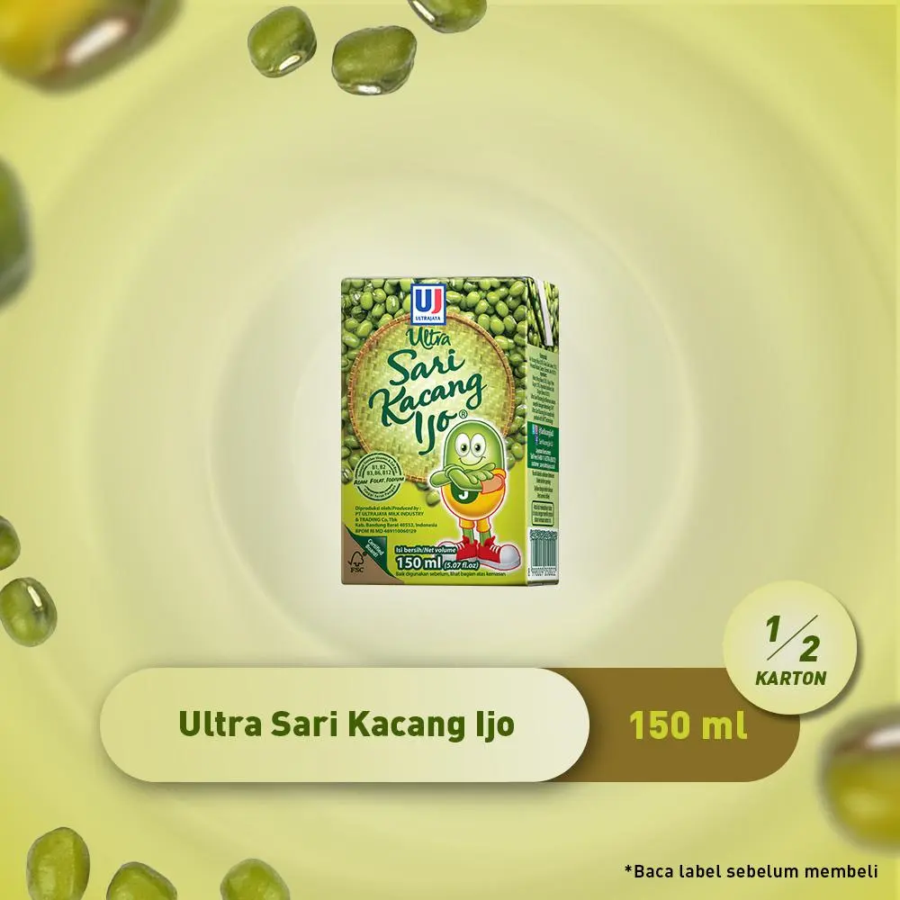 Ultra Sari Kacang Ijo 150ml 1/2 karton (12 pcs)