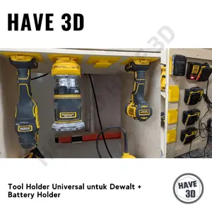 Tool Holder Battery Holder Dewalt Universal Wall Mount Tebal Berkualitas Custom