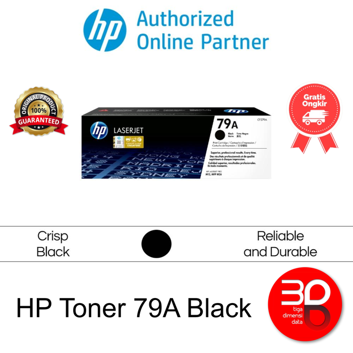 Gambar HP Toner 79A LaserJet Cartridge Original [CF279A] dari 3DD - HP Authorized Kota Administrasi Jakarta Pusat Tokopedia