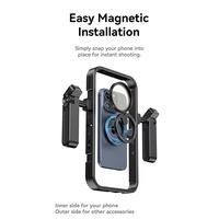 Gambar ULANZI MG-001 Magnetic Phone Cage 2 Grip Rigging Vlogging Kit Set Stabilizer with Dual Sided Magnet for Smartphone (Metal Frame Rig HP with Multiple Mounting MG 001) Universal Design for Phonegraophy dari garmart Kota Administrasi Jakarta Barat 3 Tokopedia