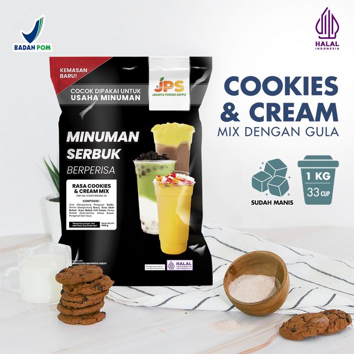 Gambar Bubuk Minuman Cookies & Cream Mix Powder Instan JPS Gula dari Jakarta Powder Supply Kota Tangerang Tokopedia