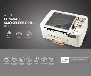 Pemanggang sate listrik tanpa arang dan asap multifungsi/pembakar sate/ Compact Smokeless Grill 6 in 1 Panggangan