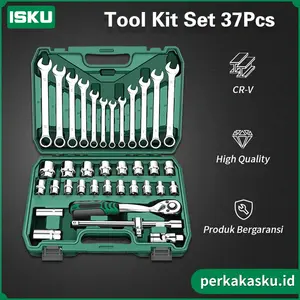 ISKU Tool Kit Set 37Pcs Kunci Sok Set Shocket Set CR-V Toolkit Lengkap