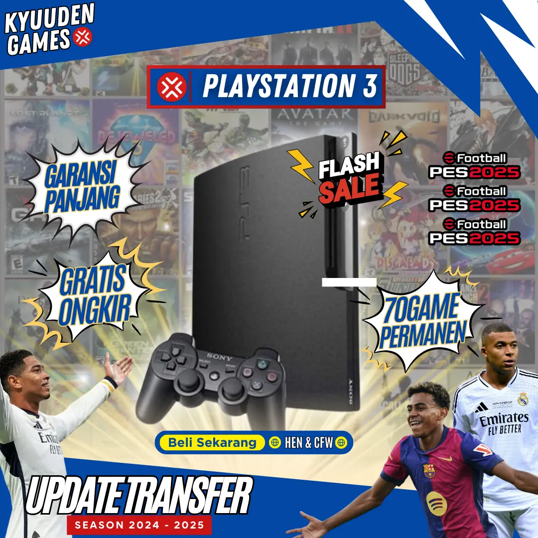 PS3 Playstation 3 Slim CFW Hand Full 120/160/250/320/500 GB/1 TB Garansi Panjang Siap Main