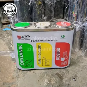 TEMPAT/TONG SAMPAH STAINLESS KAPSUL 3 IN 1