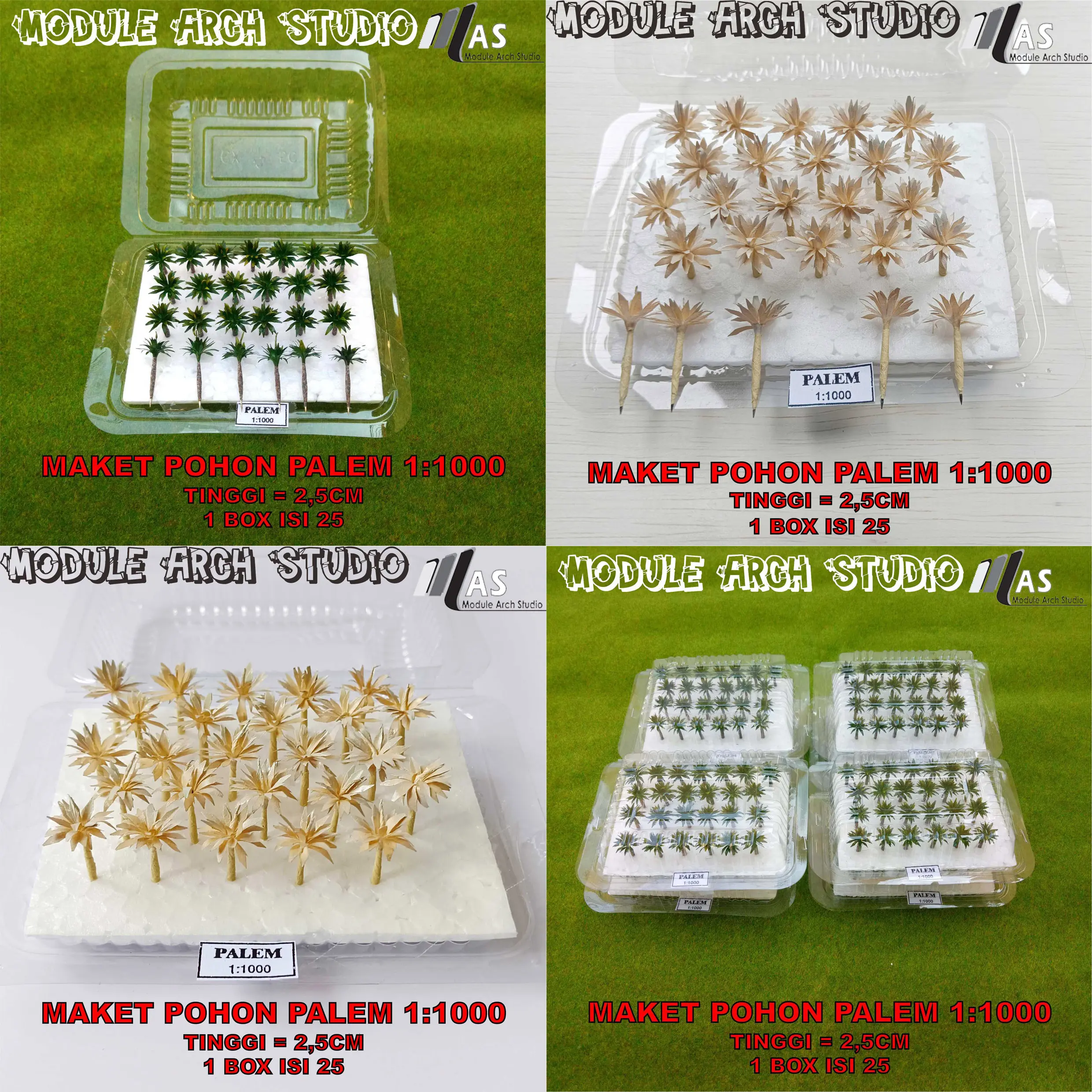 Maket Pohon Palem Raja Skala 1:1000 Isi 22pcs