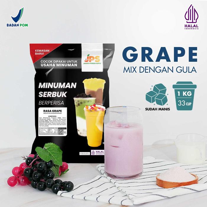 Gambar Bubuk Minuman Grape/Anggur Mix Powder Instan JPS Gula dari Jakarta Powder Supply Kota Tangerang Tokopedia