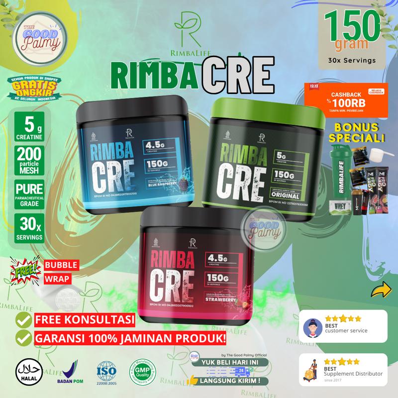 Rimbalife RIMBA CRE Creatine Monohydrate 150 gram 30 serving BPOM HALAL ...